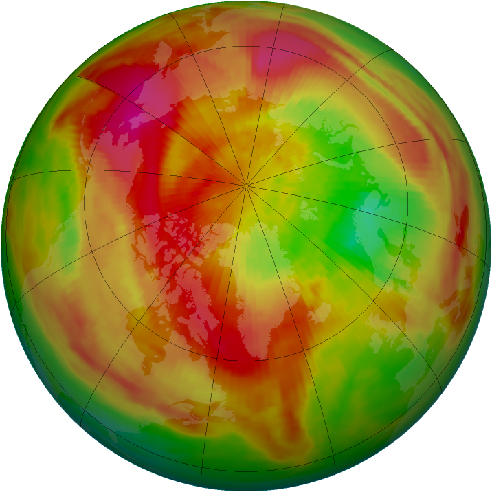 Arctic ozone map for 22 March 1982
